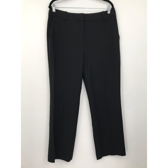 Talbots Heritage Stretch Wool Trouser Dress Straight Leg Pant Black 12 - Picture 1 of 5